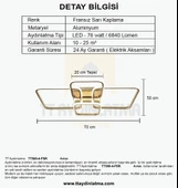 TT Aydınlatma TT500-4-FSR  Fransız Sarı Kaplama Plofonyer 4 lü Led Avize thumbnail 4