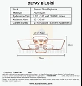 TT Aydınlatma TT500-6-FSR  Fransız Sarı Kaplama Plofonyer 6 lı Led Avize thumbnail 4