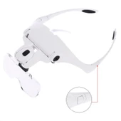 5 Lens 1.0X-3.5X 2Led Işıklı İle Ayarlanabilir Gözlük Büyüteç 9892B2 - 1
