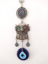 Osmanlı Devlet Arması Nazarlı Zamak Duvar Süsü - 3