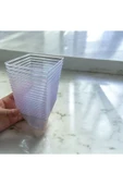 Kübik Prizma Mika Plastik Şeffaf Kapaksız Sunum Kabı 200 Cc 12 Adet** - 5
