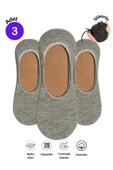 Mersella  Pamuklu Yumuşak Silonlu Kaymaz 3'lü Kadın Babet Çorap Pamuklu Çorap Siyah thumbnail 1
