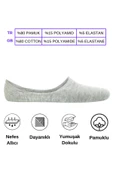 Mersella  Pamuklu Yumuşak Silonlu Kaymaz 3'lü Kadın Babet Çorap Pamuklu Çorap Siyah thumbnail 6
