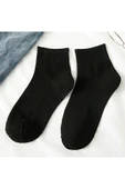 Mersella  Pamuklu Yumuşak Karışık 6'lı Kadın Soket Çorap Pamuklu Çorap Siyah/beyaz thumbnail 5