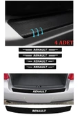 Ftmoto  Renault Fluence İçin Uyumlu Aksesuar Oto Bagaj Ve Kapı Eşiği Sticker Seti Karbon - 1
