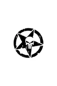 Ftmoto  Army Star Punisher Sticker Oto Motor Laptop Duvar Folyo Sticker 40 X 40 Cm - 1