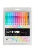 Tombow Twintone 12'li Çift Taraflı Markör - Pastel Renkler - 1