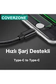 20cm Type-C to Type-C Kablo 60W 20V 3A Şarj Kablo USB C Örgü Quick PD Şarj Kablosu FT-UCA100S - 2