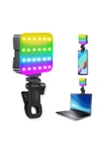 Cep Telefonu Çakarlı Dolgu Işık Canlı Yayın Mini Taşınabilir Yüksek Parlaklık RGB Selfie Işık Paneli thumbnail 8