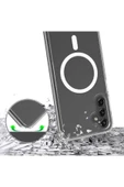 Samsung Galaxy S24 Plus ile Uyumlu Manyetik Magsafe ile Uyumlu, CrystalClear Telefon Kılıfı PMMA thumbnail 4