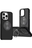 iPhone 16 ile uyumlu Kılıf Magsafe ile uyumlu Stand Olabilen 360° Dönen Halka Tutuculu Already Case thumbnail 1