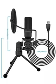 Stüdyo Mikrofon 50hz-16khz Kayıt Condenser Masaüstü Yayın Pc Oyun Mikrofonu Sf-777 - 3