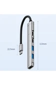 Type-C Hub, 5in1, 2 Adet Type-C, 2 Adet USB-A Çoklayıcı, 3,5 mm Kulaklık Çıkışlı USB C Hub H03 - 3