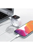 60W PD Şarj Kablosu 2in1 Type-C to Type-C Uçlu 1.2 Metre Uzunluk Akıllı Saat Watch Uyumlu U06C02 - 2