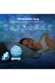 Dinozor Yumurtası Gece Masa Lambası Bluetooth Hoparlör Led Lamba Galaxy Projektör Led Işık K890 Mavi - 4