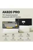 Ajazz Ak820 Pro 3 Modlu %75 Mekanik Klavye, Tft Akıllı Ekran Gasket-mounted Oyun Klavyesi Sarı Siyah - 4
