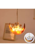 4 metre Led Işıklı 5'li Minare ve Yıldız Işık Zinciri Dekoratif Fişli Aydınlatma Süs Ramazan Temalı - 2