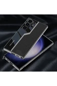 Galaxy S24 Ultra ile uyumlu Lüks Metal Görünümlü Kamera Koruma Carbon MagSafe ile uyumlu - 6