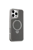 iPhone 13 ile uyumlu Kılıf Karbon Fiber Görünümlü Magsafe ile uyumlu Stand olabilen Carbon Case - 1