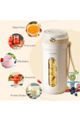 350ML Taşınabilir Blender, Kişisel Blender Şişesi, 10 Bıçaklı Samanlı Sallar ve Smoothie Maker ZH004 thumbnail 6