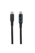 PD60W Hızlı Şarj Kablosu, Led Ekranlı, 480Mbps Type-C to Type-C Kablo, USB C to USB C 1 Metre U05CC3 thumbnail 1