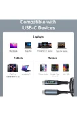 240W USB 4.0 Kablosu, Led Ekranlı, Tunderbolt 40Gbps 8K@60Hz PD Tip C Kablosu 1 Metre ZR850 Uyumlu thumbnail 5