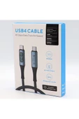 240W USB 4.0 Kablosu, Led Ekranlı, Tunderbolt 40Gbps 8K@60Hz PD Tip C Kablosu 1 Metre ZR850 Uyumlu thumbnail 6