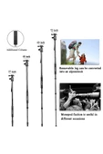 ZOMEI Z818C Profesyonel Taşınabilir Karbon Fiber Dijital Kamera ve Kamera Tripod Monopod Stant - 7