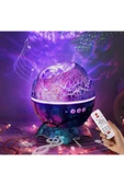 Dinozor Yumurtası Gece Masa Lambası Bluetooth Hoparlör Led Lamba Galaxy Projektör Led Işık K890 Mavi - 1