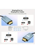 DP to DP Kablo, 8K 60Hz 200cm Yüksek Hızlı, Displayport Kablo 2 Metre ZR856 - 5