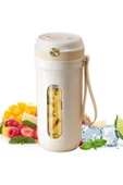 350ML Taşınabilir Blender, Kişisel Blender Şişesi, 10 Bıçaklı Samanlı Sallar ve Smoothie Maker ZH004 thumbnail 1