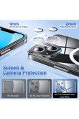 iPhone 15 Plus ile Uyumlu Transparent Manyetik Magsafe ile Uyumlu Şeffaf Cristalclear Kılıf PMMA thumbnail 5