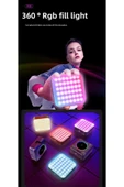 Cep Telefonu Çakarlı Dolgu Işık Canlı Yayın Mini Taşınabilir Yüksek Parlaklık RGB Selfie Işık Paneli - 3