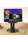 Tok Alüminyum Stand Çok İşlevli Döner Tablet PC Katlanabilir Akıllı Telefon Standı 11 x 17 cm CZR719 - 5