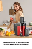 Vita Paslanmaz Çelik  2 Farklı Hız Ayarlı Katı Meyve Sıkacağı Kırmızı GJE7204R thumbnail 2