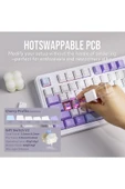 Ajazz AK980 Ekranlı Mekanik Klavye RGB, Tam Boy Hot-Swap 3 Modlu 8000 Mah Batarya Mor/Gift Switch - 3