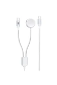 60W PD Şarj Kablosu 2in1 Type-C to Type-C Uçlu 1.2 Metre Uzunluk Akıllı Saat Watch Uyumlu U06C02 - 1