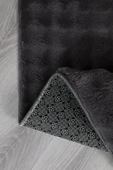 Bubble Oval Yumuşak Peluş Kaymaz Salon Oturma Odası Balkon Halısı Yolluk Antrasit - 3