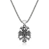 Gümüş Çift Başlı Kartal Erkek Kolye thumbnail 1