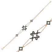 Gümüş Rose Dört Vavlı Bayan Bileklik thumbnail 1