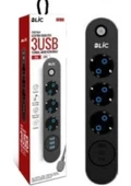 2xUSB-A 1xUSB-C 3xSoket 2mt Kablolu Akım Korumalı Priz FTR-01 - 1