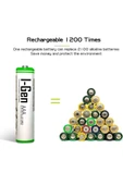 I-Gen B140 8 Adet AAA 650 mAh Şarj Edilebilir İnce Kalem Pil 1.2V Ni-MH Şarjlı Pil - 8