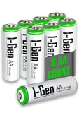 I-Gen B108 8 Adet AA 2700 mAh Şarj Edilebilir Kalem Pil 1.2V Ni-MH Şarjlı Pil - 1