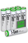 I-Gen B109 8 Adet AAA 900 Mah Şarj Edilebilir İnce Kalem Pil 1.2V Ni-MH Şarjlı Pil - 1