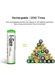 I-Gen G490 4'lü Pil Şarj Aleti + 4 Adet AAA 900 mAh İnce Şarjlı Kalem Pilli Set 1.2V Ni-MH - 7