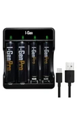 I-Gen G421 4'lü Pil Şarj Aleti + 2 Adet AA Pro 2950 mAh + 2 Adet AAA Pro 1100 mAh Şarjlı Kalem Pilli Set 1.2V Ni-MH thumbnail 1