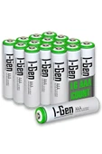 I-Gen B136 16 Adet AAA 900 mAh Şarj Edilebilir İnce Kalem Pil 1.2V Ni-MH Şarjlı Pil - 1
