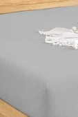 Upstyle Penye Lastikli Çarşaf Pamuklu Jersey Çift Kişilik 160x200cm Gri - 2