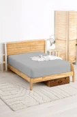 Upstyle Penye Lastikli Çarşaf Pamuklu Jersey Çift Kişilik 160x200cm Gri - 1