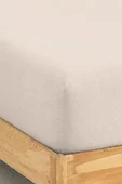 Upstyle Penye Lastikli Çarşaf Pamuklu Jersey Çift Kişilik 160x200cm Krem - 2